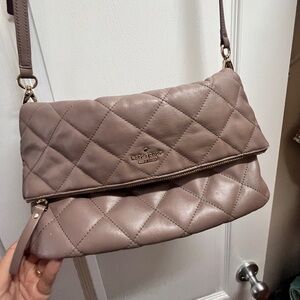 Kate Spade quilted tan cross-body bag